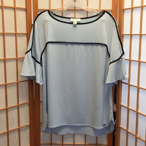 Calvin Klein Butterfly Sleeve S/S Blouse - Picture 1 of 8